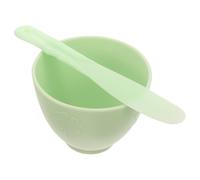 KICHOUSE Set de Recipiente para Mezclar Mascarillas Faciales de Silicona Flexible Bol Verde Grande y Varilla Ajustable para Cuidado Piel Kit Profesional para Esteticistas y Uso Casero