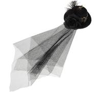 KICHOUSE Sombrero de Copa Steampunk Malla Floral Oscura y Engranajes Decorativos, Accesorio de Fieltro Elegante para Reuniones Sociales y Actuaciones en Escenario