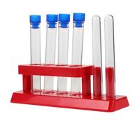 KICHOUSE Soporte Enseñanza Adecuado Tubos para Experimentos y para 6 de Científicos para Rojo de Plástico con 4 Orificios 2 Postes, Capacidad Ensayo de Laboratorio de Ciencias