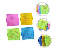 KICHOUSE Tabla de Uñas de Matemáticas 4 Piezas para Tablero Educativo Doble Cara 14Cm Juguete Didáctico para Geometría para Niños