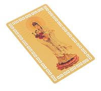KICHOUSE Tarjeta de Amuleto Budista Guanyin de Metal Dorado, Pequeña y Portátil, Amuleto Tradicional de Fortuna y Protección Feng Shui Hogar y Uso Personal