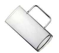 KICHOUSE Taza de Café y Té de Vidrio Transparente con Asa, Resistente al Calor, 700 Ml, Adecuado para Bebidas Frías y Calientes en Oficina y Hogar