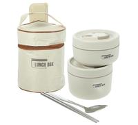 KICHOUSE Tazón Grande Reutilizable de Acero Inoxidable con Tapa y Asa, Recipiente Aislante Anti-quemaduras para Llevar Comida Casa, Capacidad 600ml