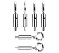 KICHOUSE Tensor de Gancho y Ojo Accesorio de Alambre Plastificado Resistente para Cable de Acero Adecuado para Colgar sin Herramientas, Kit de 6 Piezas