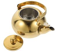 KICHOUSE Tetera de Acero Inoxidable de 1 L Filtro Largo y Mango Frío, Resistente al Óxido, Adecuado para Casa de Té y Mesa de Té