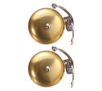 KICHOUSE Timbre Retro para Bicicleta de Montaña de Cobre Dorado, Pack de 2 Piezas Compatible Manillar, Fácil Instalación para Accesorios de Bici Montaña