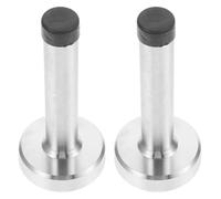 KICHOUSE Tope de 2 de Acero Puerta de y Goma Inoxidable de Pared Resistente Intemperie, Pack Unidades Protector Duradero para Baño y Exteriores para Puertas