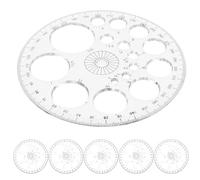 KICHOUSE Transportador Circular Reutilizable 360° Transparente Blanco 11,5 Cm 6 Unidades Herramienta Práctica para Dibujo Matemáticas y Diseño Escolar