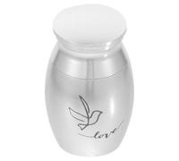 KICHOUSE Urna Pequeña para Cenizas de Pájaros, Urna Conmemorativa de Acero Inoxidable Capacidad Mini para Memorial, Elegante Sellado Permanente