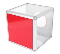 KICHOUSE Urna Transparente Acrílica Pequeña 20 Cm Borde de Aluminio y Cierre de Seguridad, Caja Multifuncional para Donaciones, Sorteos y Buzón de Sugerencias en Oficinas y Tiendas