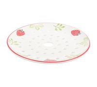 KICHOUSE Vaporera de Cerámica Plato Redondo de Color Claro con Agujeros para Cocinar al Vapor Seguro con Buena Conducción de Calor Arroz y Dulces para Reuniones Familiares