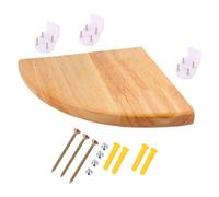 Kichvoe 1 Set of Wood Corner Shelf - Wall Mounted Storage Rack - Floating Corner Shelves for Bedroom Bathroom Kitchen Office, 25cm
