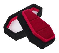 Kichvoe 1 Uds. Caja De Anillo De Ataúd Caja De Anillo En Forma De Ataúd Contenedor De Anillo Caja De Anillo Halloween De Doble Ranura
