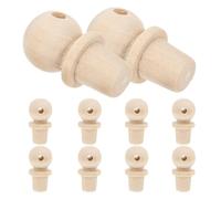 Kichvoe 10 Piezas de Perillas de Madera Beige para Botellas y Calabazas Instalación Fácil y Ajuste Preciso para Proyectos de Bricolaje y Decoración