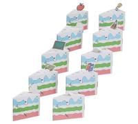 Kichvoe 10 Unidades Cajitas Obsequio Pequeñas para Tartas Forma Triangular de Papel, Apilables y Estables, Decoradas Motivos Escolares para Fiestas y Actividades Aula