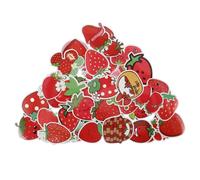 Kichvoe 100 Piezas Pegatinas de Recompensa Infantiles de Fresa, Autoadhesivas, Decorativas, Rojas, para Cuaderno y Móvil, Aula, y Aficionados al DIY
