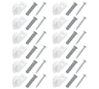Kichvoe 12 Piezas Clip de Pared Clips para Estantes de Armario de Abs Blanco con Tornillos y Tubos de Expansión, para Armarios y Luces de Cadena