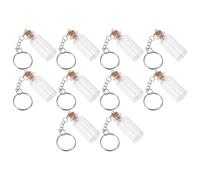 Kichvoe 12 Piezas Llavero Mini Botella de Vidrio 5ml con Tapa para Manualidades y Recuerdos, Organizador Creativo para Accesorios Diarios en Fiestas y Regalos