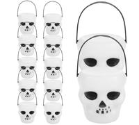 Kichvoe 18 Piezas Cesta de Dulces de Halloween de Plástico con Asa, Cubo Reutilizable Seguro y Original para Fiestas y Decoraciones Temáticas