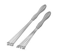 Kichvoe 2 batidores metálicos para cocinar: batidor de huevos de acero inoxidable de 30 y 25 cm. Herramienta de cocina para batir. Licuadora manual de alambre metálico para hornear, mezclar y