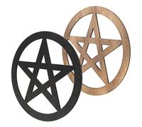 Kichvoe 2 Piezas Adorno de Altar de Madera Pentáculo de Decoración Ritual para Hogar de Pared y Accesorio de Ceremonias