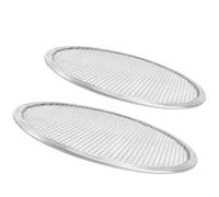 Kichvoe 2 Piezas Bandeja para Pizza de Aluminio Plata Excelente Conductividad Térmica y Resistencia al Calor, Molde Creativo para Hornear Pizza Casera en Horno