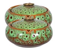 Kichvoe 2 Piezas Ceniceros de Cerámica Prueba de Viento con Tapa Cenicero Decorativo para Mesa Accesorio para Fumar Hogar Patio Balcón Interior y Exterior Moderno sin Humo