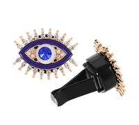 Kichvoe 2 Unidades Clip de Ventilación en Aleación y Rhinestones Azules para Coche Forma de Ojo Diabólico Accesorio Brillante y Fragancia Segura para Decoración Interior