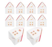 Kichvoe 20 Cajas de Papel Forma de Casa Roja para Dulces y Galletas de Navidad, Decoración Delicada y Almacenamiento para Bodas y Fiestas
