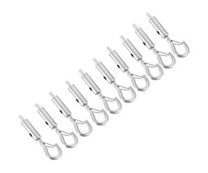 Kichvoe 20 Tensores Gancho Tensor de Acero Inoxidable para Cable, Accesorios de Suspensión para Lámparas Colgantes y Velas de Sombra, Percha de Alambre Resistente para Uso Industrial