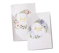 Kichvoe 2piezas Libros De Votos Matrimoniales para Él Ella Cuaderno De Votos para Novios para Boda Obsequio para Pareja Papel