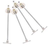 Kichvoe 4 Bisagras de Hierro para Armario de Cocina Diseño de Amortiguador de Cierre y Base Redonda, Soporte Estable para Puertas Abatibles en Estanterías y Alféizares