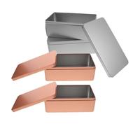 Kichvoe 4 Cajas Rectangulares de Hojalata para Almacenar Alimentos Secos, Dulces y Té Suelto, Tapa, en Colores Oro y Plata, Diseño Ligero y Portátil para Cocina y Organización de Hogar