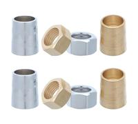 Kichvoe 4 Juegos Conector Metálico para Manguera de Ducha Tuerca de Cobre y Acero Inoxidable, Sellado Hermético y Estabilidad Duradera para Accesorios de Baño