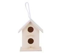 Kichvoe 4 Nidos de Madera para Pájaros, Decoración de Jardín, Adornos Hogar, Nido Delicado con Cuerda, Diseño Creativo, Set de 4 Unidades para Manualidades y Micropaisajes