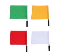 Kichvoe 4 Piezas Bandera del Árbitro del Partido, Banderas del Árbitro, Rojo, Barra de Acero Inoxidable, Mango Almohadilla de Esponja, Ligera, Agarre Cómodo, Jueces de Varios estilos