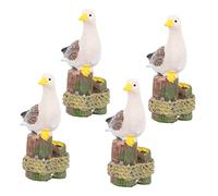 Kichvoe 4 Piezas Figuras de Aves Miniatura de Resina de Adornos de para Jardín y Casa de Muñecas Decoración de Micro Paisaje y Accesorios