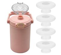Kichvoe 4 Piezas Tapa de Silicona para Botella de Agua, Tapa de Repuesto Antiderrames y Antisalpicaduras, Material Silicona Blanco, Compatible Botellas Deportivas