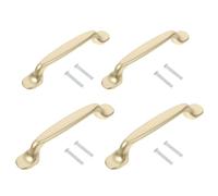 Kichvoe 4 Piezas Tiradores de Cajón, Manija de Tracción de Aleación de Aluminio Dorado, 96mm y 128mm, cada Medida, para Armarios, Cajones y Puertas de Gabinete