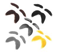 Kichvoe 5 Juegos Bigote Postizo de Felpa para Disfraz Cejas, Detalles Realistas y Transformación Rápida, Adecuado para Halloween y Navidad en Fiestas de Cosplay