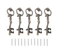 Kichvoe 5 Tiradores de Armario Diseño Antiguo Forma de Llave Vintage Aleación de Zinc Dorada y Fácil Instalación para Muebles de Oficina y Sala