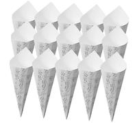 Kichvoe 50 Conos de Papel Kraft Color Crema Notas Musicales, Mini Conos para Ramo y Confeti, para Bodas, Fiestas y Embalaje de Flores, Paquete de 50 Unidades para Decoración y Eventos