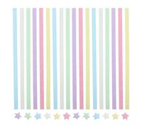 Kichvoe 540 Tiras de Papel de Origami Estrella Suerte Papel de Manualidades Forma de Estrella de Cartulina Gradiente 6 Colores Pastel DIY para Navidad y Bricolaje