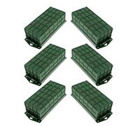 Kichvoe 6 Piezas Jaula Floral de Espuma para Flores, Espumas para Arreglos de Plástico Verde Rectangular, para Ramos y Follaje, Uso en Restaurantes y Espacios de Vivienda