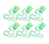 Kichvoe 6piezas Collares con Vasos de Vidrio Reutilizables para Despedidas de Soltero Fiesta de Navidad y San Patricio Minivasos Acolchados Verde de Fiesta Varios estilos