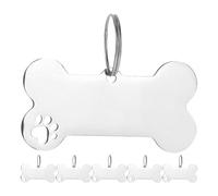 Kichvoe 6piezas Placas Identificativas para Perros de Acero Inoxidable Unidades Resistentes Arañazos Grabado Personalizado para Collares de Mascotas Pequeñas y Cachorros Diseño Hueco