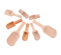 Kichvoe 8 Piezas Cuchara de Madera para Servir Cuchara Pequeña de Madera Mini Bordes Suaves Fácil de Limpiar para Azúcar y Exfoliantes Cocina y Repostería Familia