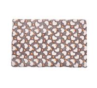 Kichvoe Alfombra de Invierno para Mascotas 45x65 Cm, Cojín Nido Acolchado Marrón Doble Corazón, Cama Cálida y para Perros y Gatos, Almohadilla Térmica Portátil para Suelo, Cama