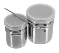 Kichvoe Azucarero Portátil de Acero Inoxidable para Condimento de Cocina Aislamiento del Aire Exterior Adecuado para Restaurante y Comedor en 1 Set