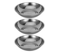 Kichvoe Bandeja para Báscula Mecánica de Laboratorio de Acero Inoxidable, Diámetro 25 Cm, Pack de 3 Unidades, Accesorio Compatible para Pesaje Industrial y Cocina Profesional